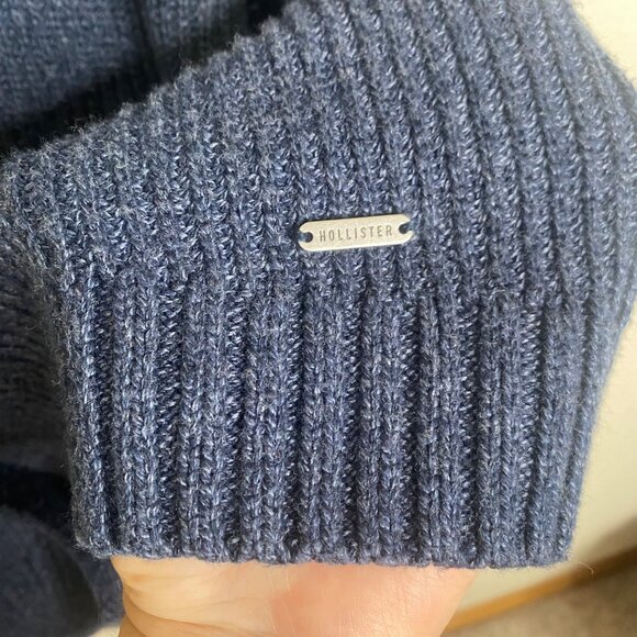 Hollister Cardigan Sweater Womens L Blue Button-Up Cotton Blend Preppy Grandmaco - Picture 5 of 10